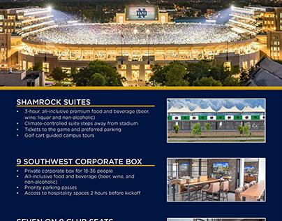 2019 Notre Dame Football Program Premium Hospitality ad