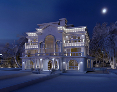 3D Exterior Render for a Classical Villa