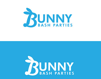 Simple modern bunny icon text logo