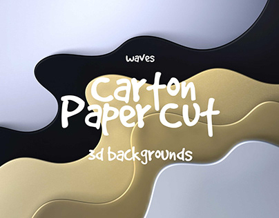 Papercut Waves 3D Backgrounds