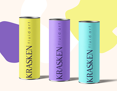 Krasken acrylic paints package branding logo design