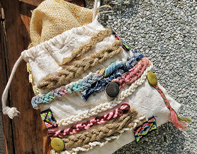 Drawstring Bag Embellished with Braiding