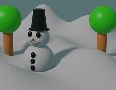 Muñeco de nieve Modelado 3D Blender