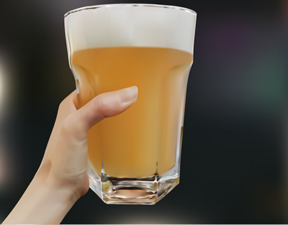 Hand Holding A Glass Of Beer. Vector Realistic vector