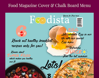 Food Magazine Cover & Chalk Board Menu
