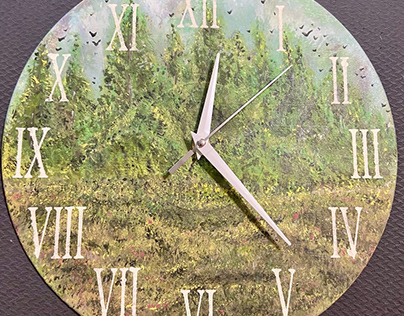 Wooded Field Clock