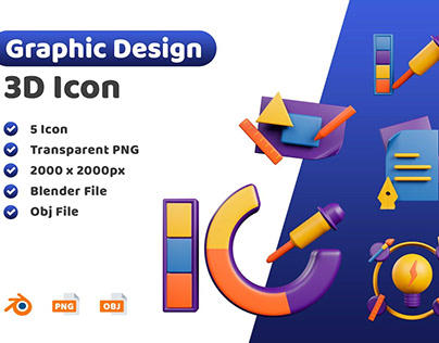 Graphic Design 3D Icon