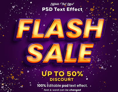 Flash Sale Post Banner With 3D Text Effect