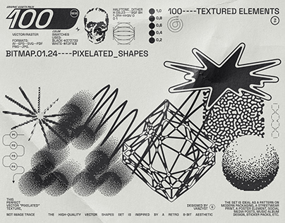 100 Textured Abstract Shapes