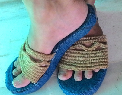 Jeans and Jute_ Hand stitched women's Mules