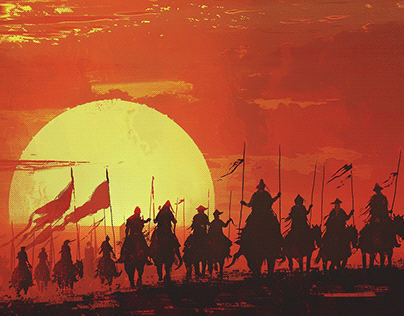 Valor’s Silhouette on the Sands of Time🌇🛡️