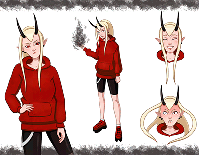 Project thumbnail - Demon girl character design