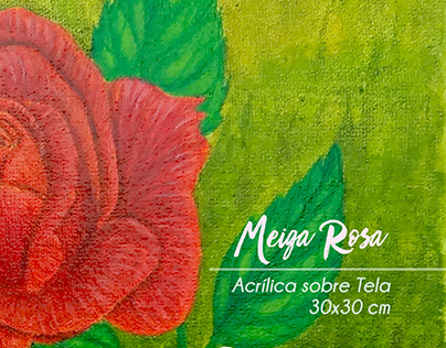 Meiga Rosa - Acrílica s/ tela 30x30cm