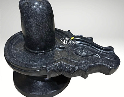 Shivling Sculpture in Black Marble 12″