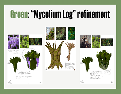 Green: Mycelium Log sketches