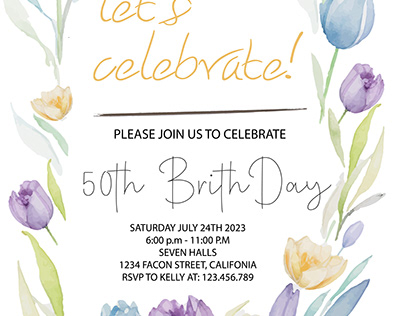 Let's Celebrate Birthday Invitation
