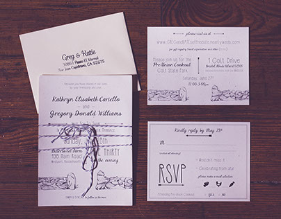 Rustic Wedding Invitations and Tote