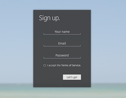 DailyUI #001 - Sign up form.