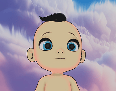 3d Baby Kungfu animation with toon shader and VFX