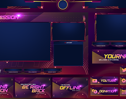 Twitch Overlay, Panels and Youtube Template