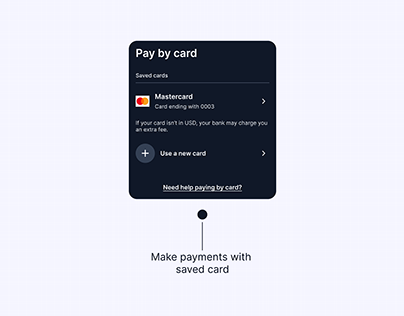 UI Card for Payments with Saved Cards