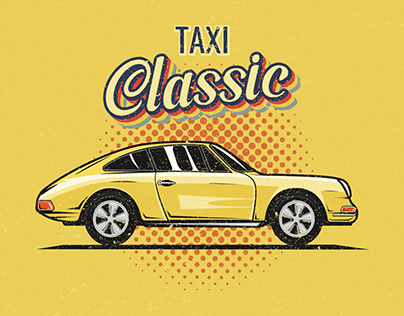 Taxi business card, retro style