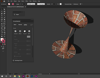 Adobe illustrator 3D Sampler material