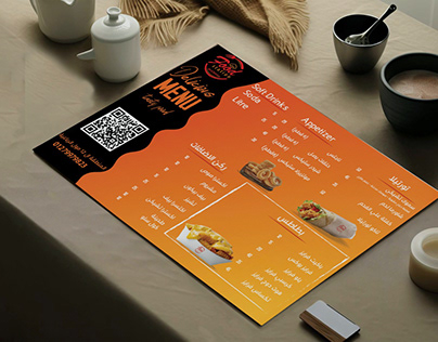 menu design for Food station restaurant