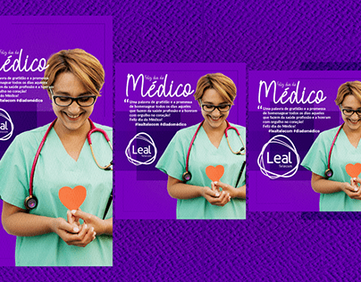 Kit mídia social Leal Telecom: Dia do Médico