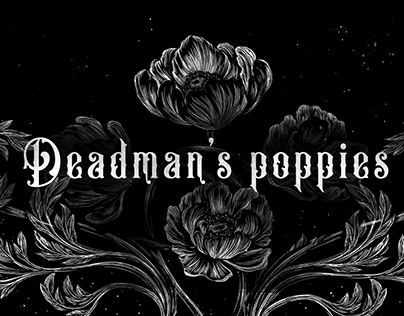 Deadman's poppies linocut print