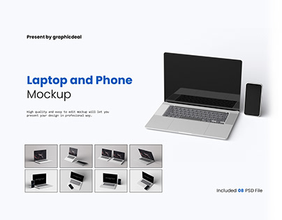Laptop Macbook & Phone Screen Mockup