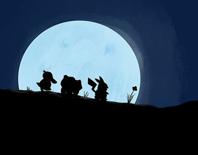 Pokemon under the moon night