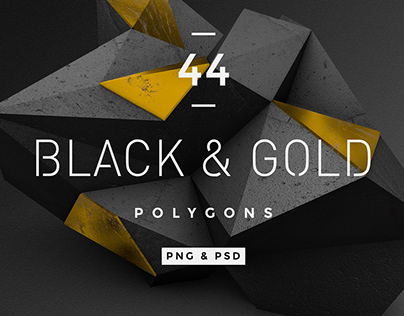 Black & Gold polygons by MiksKS