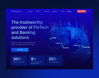 About us fintech product website page