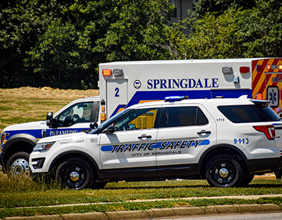Springdale FD and PD MVA - NWA Emergency Vehicles
