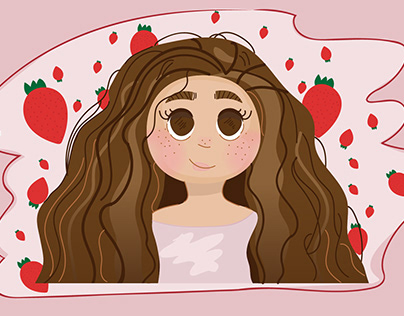 Strawberry cratoon girl