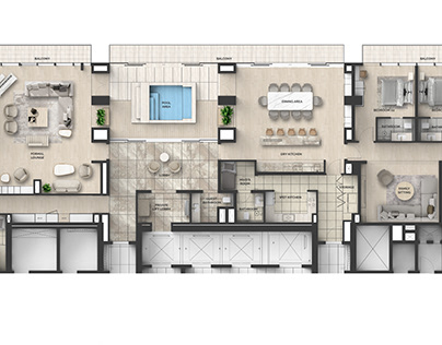 Appartments Rendered Layout. Ps.