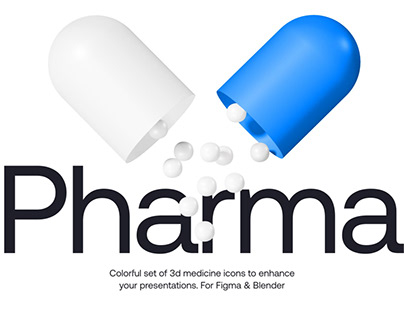 Pharma 3d icons