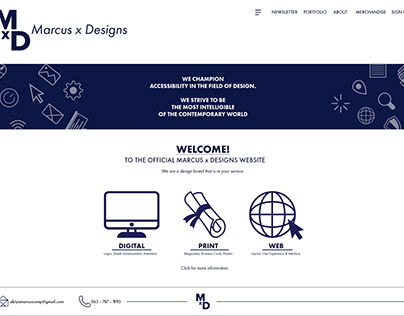 Marcus x Designs Website