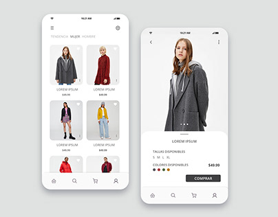 UI Design para tienda de ropa en línea