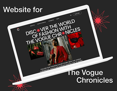 Landing Page for magazine of The Vogue Chronicles