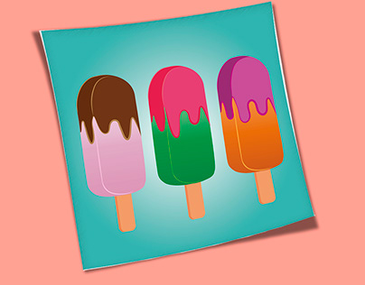 Vector colorful popsicle illustrations