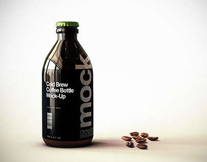 Cold Brew Coffee Bottle Mock-Up