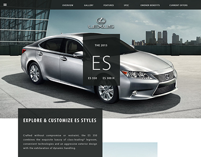 Auto Lexus ES Web Template Design Responsive UI/UX