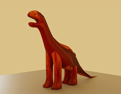 3D Modeling of a Wooden Dinosaur