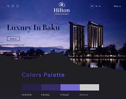 Hilton Hotel Website, UI/IX