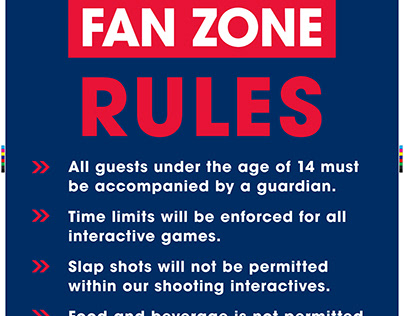 Columbus Blue Jackets - Cosi Fan Zone Rules Board
