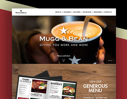 Mugg & Bean Website 2015
