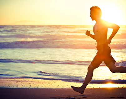 Running at the beach has health benefits