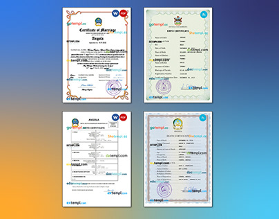 Antigua and Barbuda, Angola certificate templates